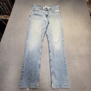 Old Navy Jeans Mens 35x32 Blue Slim Straight Leg Distressed Thrashed Grunge